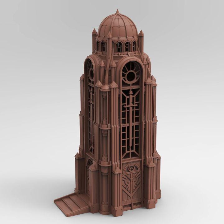 
Steelspire Tower of the Law | 3D Printed Sci Fi Terrain for Wargaming, Tabletop and Display, Tesseract Tomb