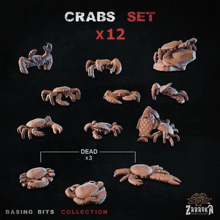 
12pc Crab Miniatures for DnD Dungeons and Dragons 28mm/32mm Sea Scatter Terrain Crab Mini figurines Ocean Fantasy beach dioramas figuresZbW