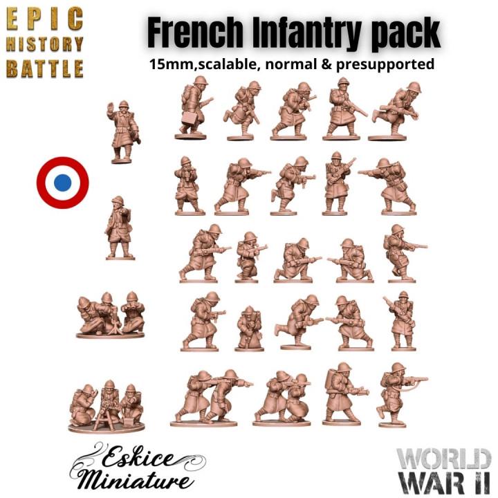 
41pc WW2 French Starter Pack – 15mm 20mm 28mm 32mm 1 35 Scale – Infantry, Vehicles & Artillery – Eskice Miniature