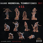 
11pc Dark Medieval Tombstones Dungeons and Dragons 28mm/32mm Basing Bits DnD Terrain Scenery Scatter D&D TTRPG Mini Basing Material - ZbW