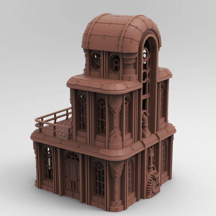 
Steelspire Ordinance Hall | 3D Printed Sci Fi Building Terrain for Wargaming and Tabletop RPGs, Tesseract Tomb