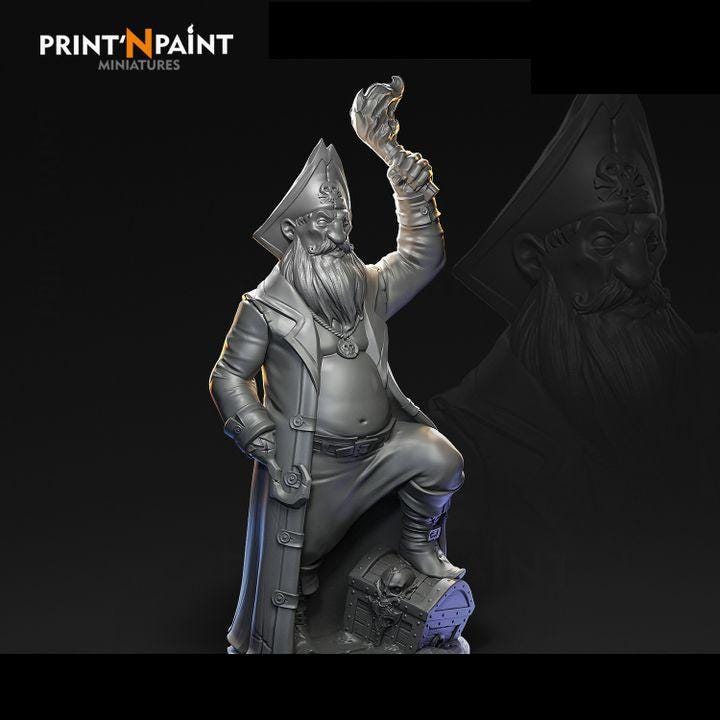 
Human Pirate Captain Miniature – Dungeons