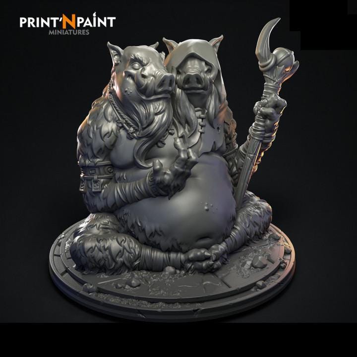 
Boarman Oracle Miniature – Dungeons and Dragons Beastfolk Caster for DnD 5e Ritual Encounters, RPG Magic Users & Fantasy Tabletop –PnP