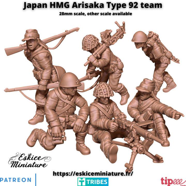 
Japan HMG Arisaka T92 with Crew – 15mm 20mm 28mm 32mm 1 35 Scale – WW2 Japanese Machine Gun Team – Eskice Miniature