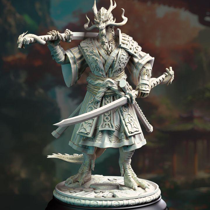 
Dragonborn Samurai Miniature Dungeons and