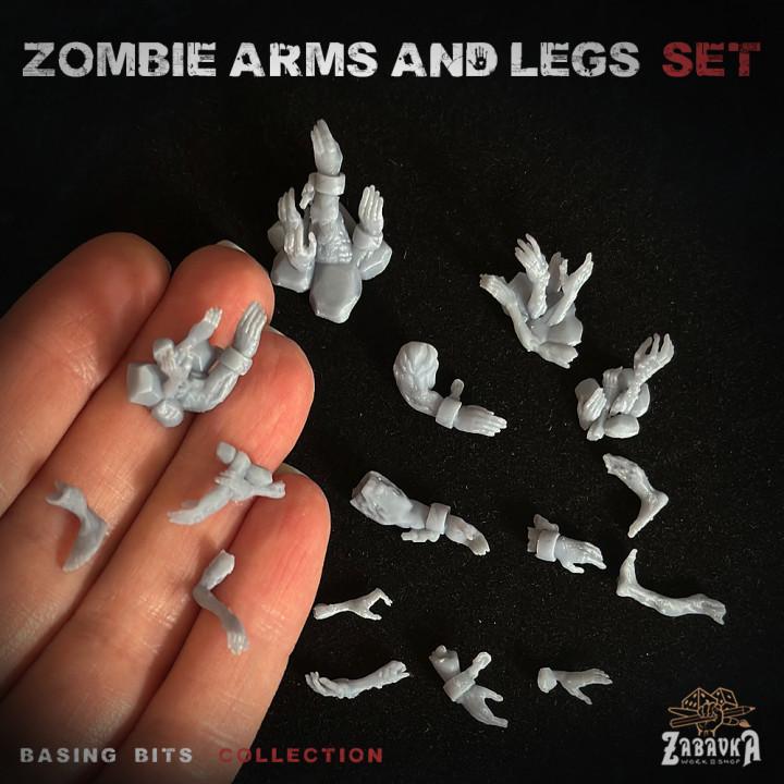 
18pc Zombie Arms & Legs - Basing Bits 28mm/32mm TTRPG Macabre Battlefield Basing Rising Zombie Body Parts Scenery Undead ScatterZbW