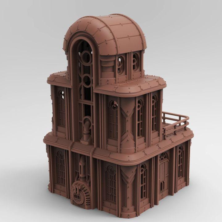 
Steelspire Ordinance Hall | 3D Printed Sci Fi Building Terrain for Wargaming and Tabletop RPGs, Tesseract Tomb