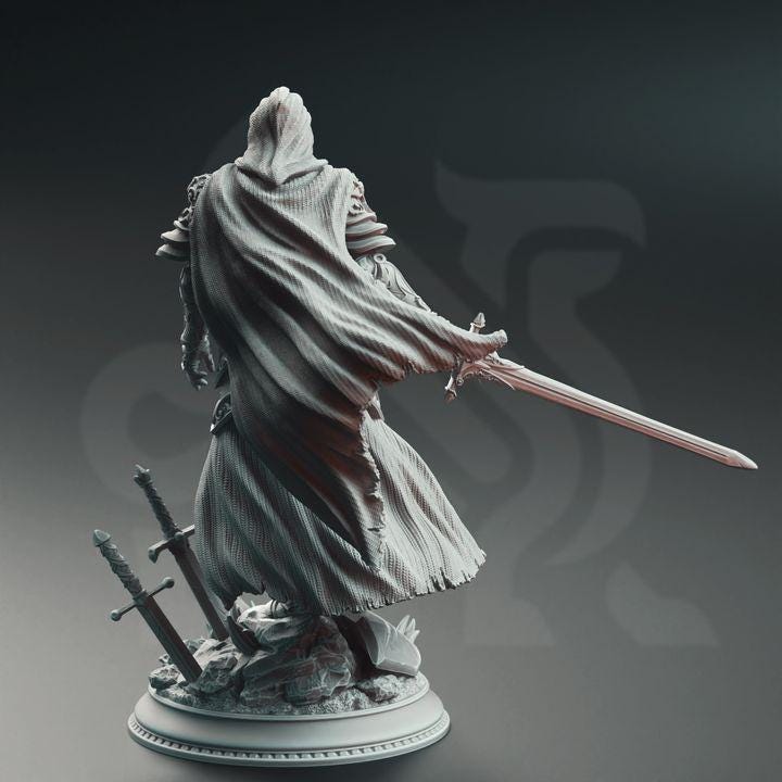 
Commander Knight - Lydia the Merciless | 28mm/32mm/38mm TTRPG Dark Fantasy Draksborne Wargaming Paladin Commander Elden Sword Fighter