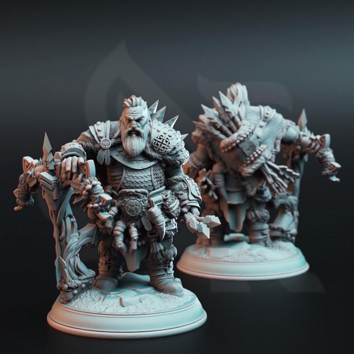 
Dwarf Monster Slayer Ranger Miniature DnD Dungeons and Dragons 28mm/32mm Dwarf Warrior figurine TTRPG Fantasy Wargame Mini Pathfinder 5e DnD