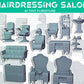 
Hairdresser Salon Miniature Set 28mm/32mm Miniature Scatter Scenery Chair Furniture Miniatures for Diorama Tabletop RPG Games