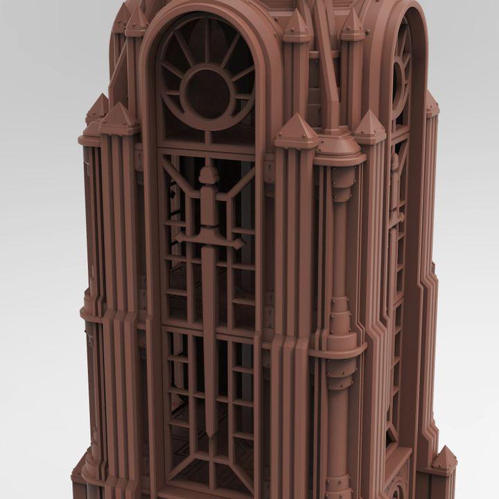 
Steelspire Tower of the Law | 3D Printed Sci Fi Terrain for Wargaming, Tabletop and Display, Tesseract Tomb