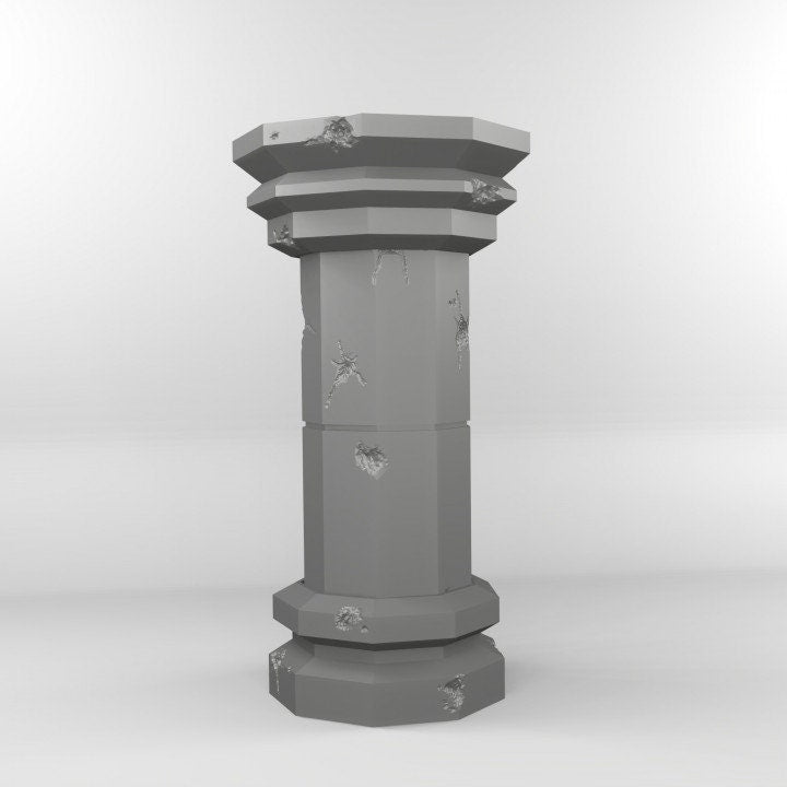 
Stone Columns DnD Dungeons and Dragons Scatter Terrain Miniatures Wargame RPG Stone Pillars 40K Battleground Miniatures