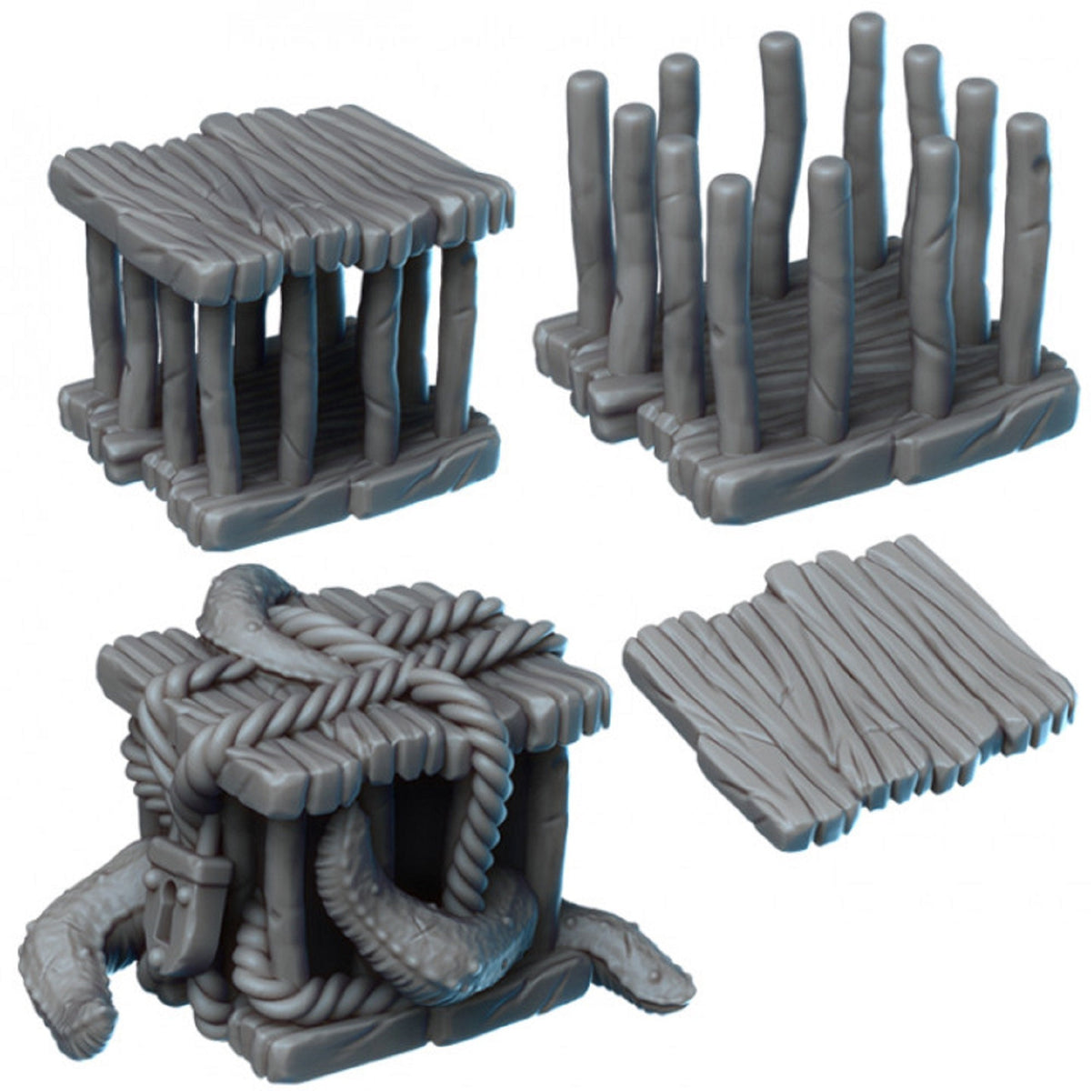 
16pc Black Market Set, Market Stalls DnD, Dungeons and Dragons, 28mm Terrain, 32mm Miniatures