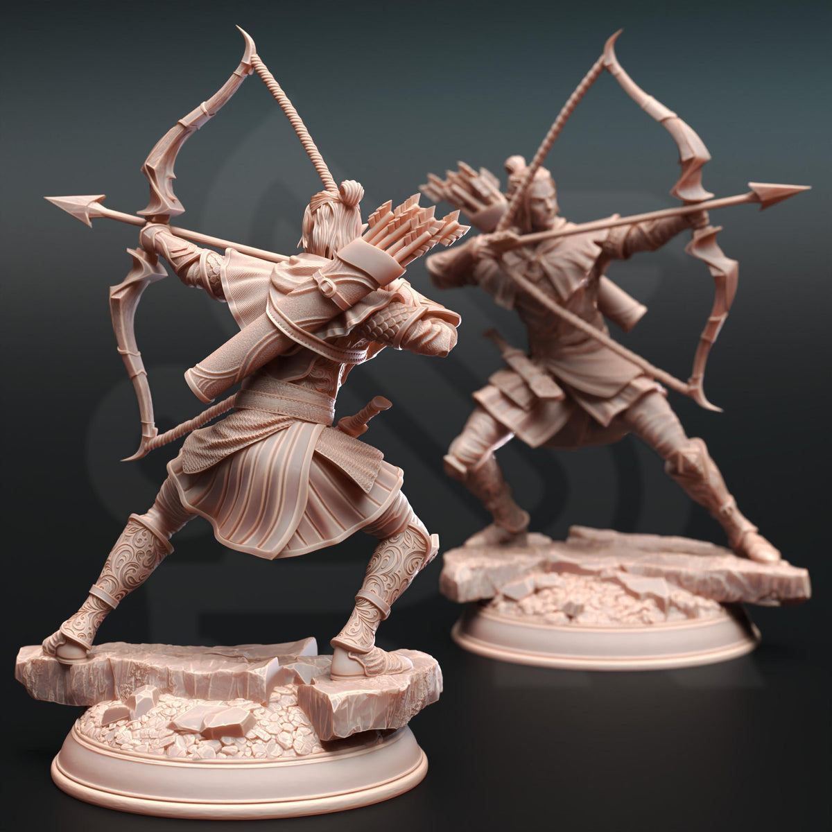 
An Elven Ranger Armed with A Bow and Arrow For DnD Dungeons and Dragons 28mm/32/38mm