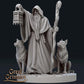 
The Hermit and their dogs Dungeons and Dragons 28mm/32mm TTRPG Mage with a Staff Druid Hermit - GG