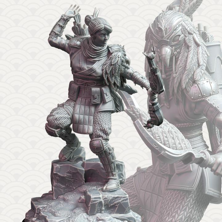 
Unmasked Samurai of the Falcon DnD Dungeons and Dragons 28mm/32mm Fantasy RPG Female  NPC Bow Ranger 5e DnD
