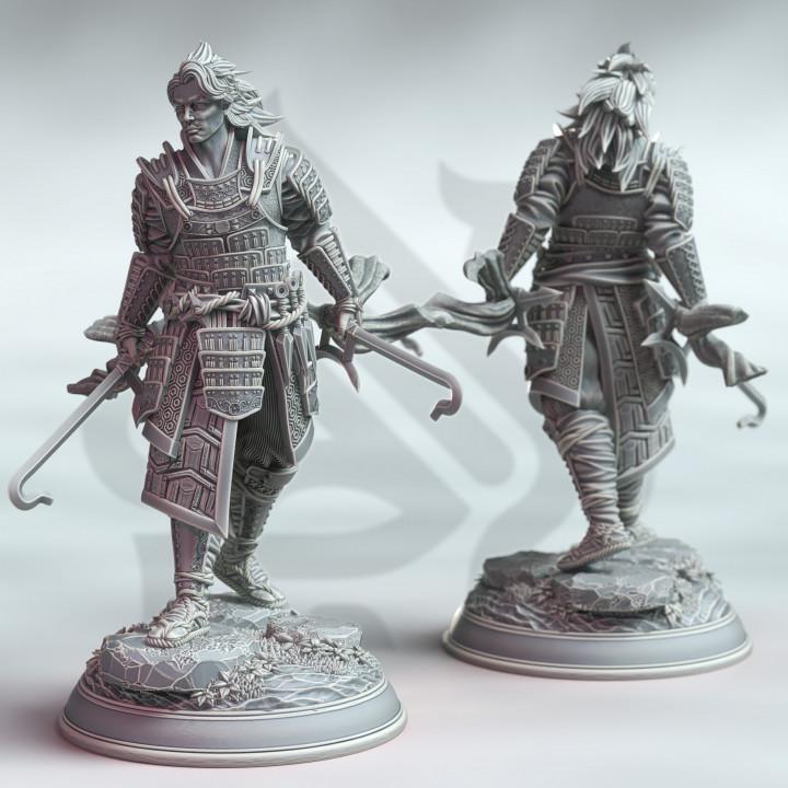 
2pc Samurai of the Fox Miniature DnD Dungeons and Dragons 28mm/32mm Kenshi Kitsune RPG Fantasy Fighter DnD Warrior Pathfinder 5e Miniatures