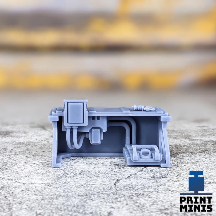 
The Arms Dealer Store 28mm/32mm Weapons Merchant TTRPG Wargame Terrain Kit Night Market Collection Basing bits Scifi Gun Shop Scenery