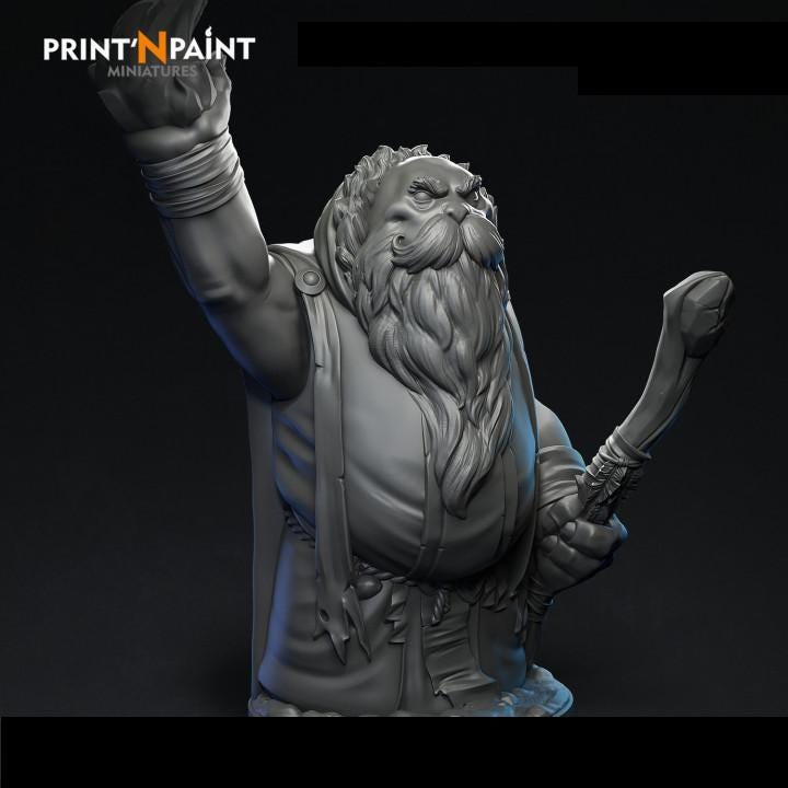 
Walrus Mage Miniature – Dungeons and Dragons RPG Tabletop Figure Pathfinder 5e –PnP