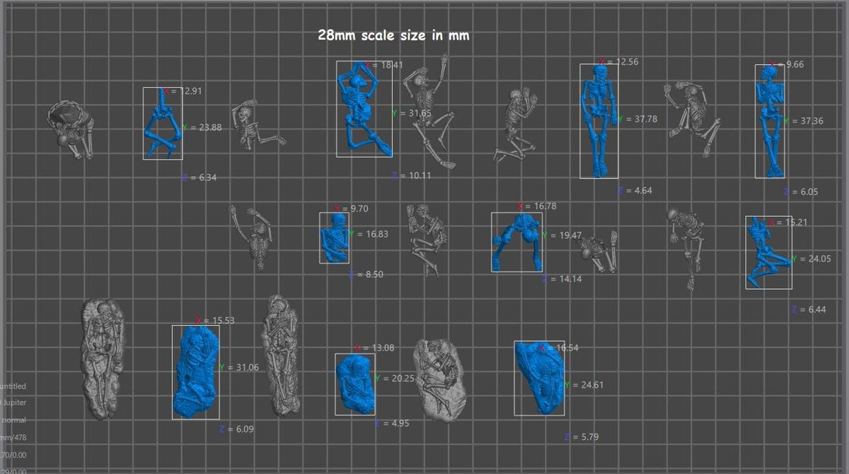 
22pc Dead Skeletons Miniature Basing Bits DnD Dungeons 28mm/32mm TTRPG Fantasy Wargame Bone Skeletons Basing Elements Graveyard SceneryZbW