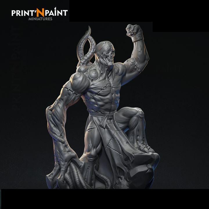 
Zombie Tyrant – Undead Monster Miniature – 28mm 32mm 35mm Scale – Tabletop RPG Figure for DnD & Pathfinder – Gray PLA –PnP