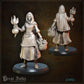 
2pc A Generous Harvest DnD Dungeons and Dragons 28mm/32mm TTRPG Miniature Female Farmer Basket and Cart Mini Scatter Terrain Townsfolk NPC