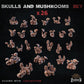 
30pc Mix of Skulls and Mushroom Miniatures for Dungeons and Dragons 28mm/32mm Basing Bits DnD Scatter Terrain Scenery D&D TTRPG - ZbW