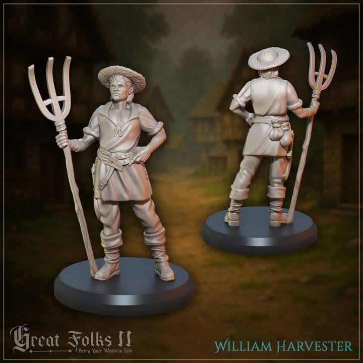 
3pc Village Chores for Dungeons and Dragons 28mm/32mm TTRPG Townsfolk NPCs Farm Miniatures Harvesters Fieldsman Pitch folk- GG