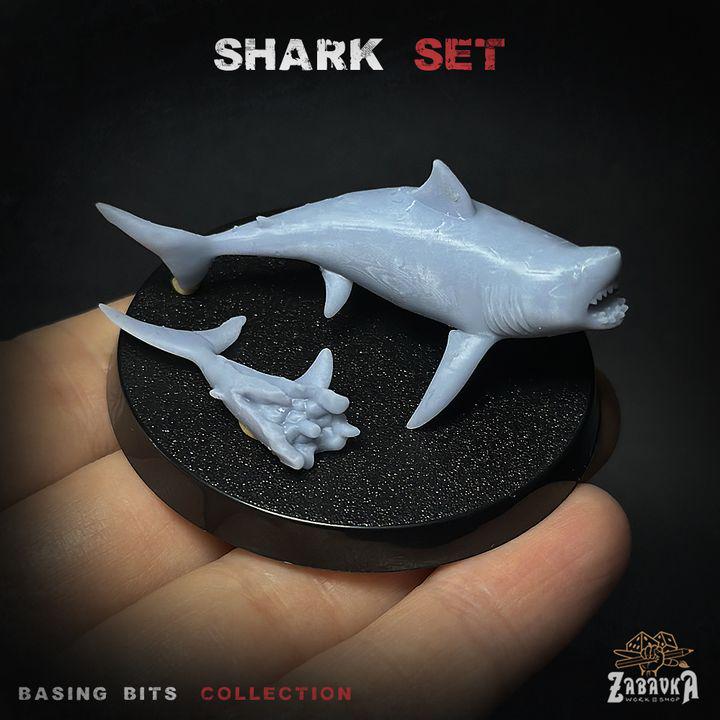 
13pc Shark Miniature Bits for Dungeons and Dragons Basing DnD Scatter Terrain Scenery Scatter Mini Basing Material Ocean Minis - ZbWZbW