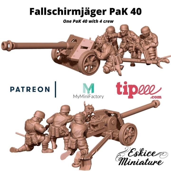 
5 Pc Fallschirmjager PaK 40 – 15mm 20mm