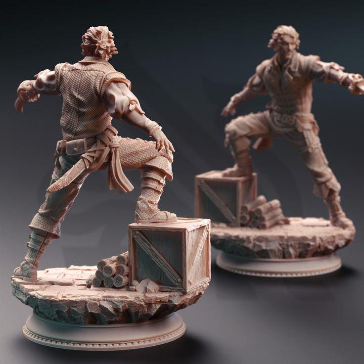 
3pc Bandit Swashbuckler Thugs DnD Dungeons and Dragons 28mm/32mm TTRPG Wargame Miniature DnD 5e Pathfinder Cartel Enforcers Human Fighters