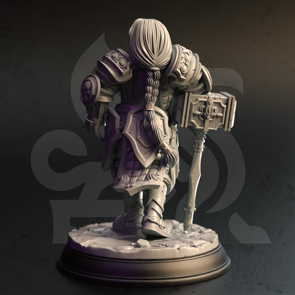 
An  Armoured Dwarven Paladin Armed with A Hammer for DnD Dungeons and Dragons 28mm/32/38mm