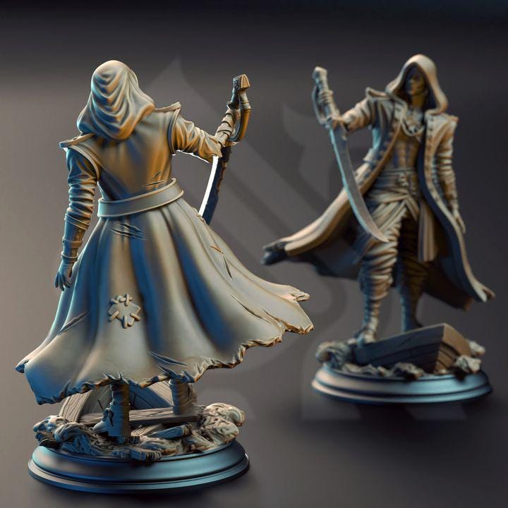 
Pirate Miniature Pirate Revena Dungeons and Dragons 28mm/32mm Mini RPG Tabletop Miniature DnD Painting Pathfinder 5e DnD William Jones - DmS