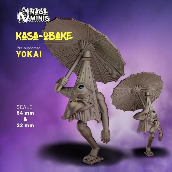
Yokai (Umbrella) DnD Dungeons and Dragons  28mm 32mm D&D Wargame Miniatures for Dioramas TTRPG Fantasy - Nm