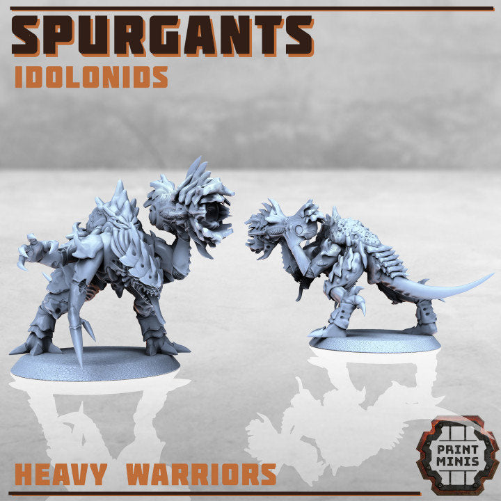 
5pc Spurgants Heavy Warriors, Injured Monsters, DnD, Dungeons and Dragons, TTRPG Miniatures, Creatures, Monster Squad, Aliens