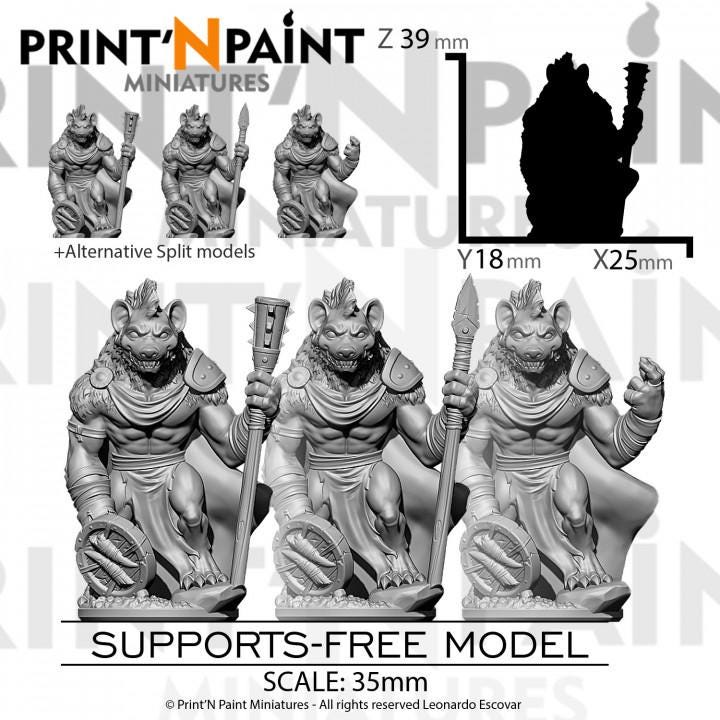 
3 Gnoll Warriors Miniature – Dungeons and Dragons RPG Tabletop Figure Pathfinder 5e –PnP