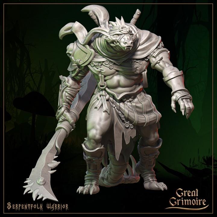 
3 Pc Serpentfolks for Dungeons and Dragons