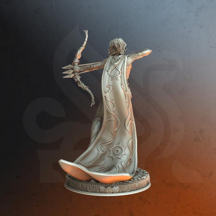 
Divine Elf Archer DnD Dungeons and Dragons 28mm/32mm TTRPG Wargame Miniature RPG Tabletop Wargame Pathfinder DnD 5e Female Elf Sairena - DmS