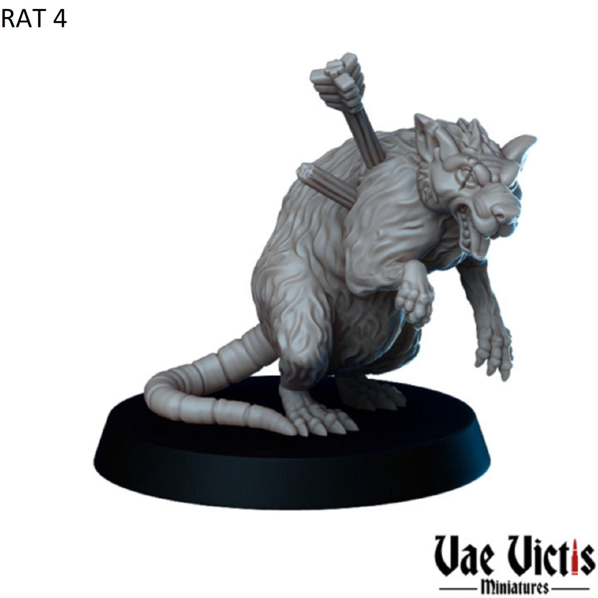 
4 Pc Giant Rat miniatures for RPG
