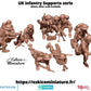 
13pc UK Infantry with Support Weapons WW2 – 15mm 20mm 28mm 32mm 1 35 Scale – British Army Miniatures – Eskice Miniature