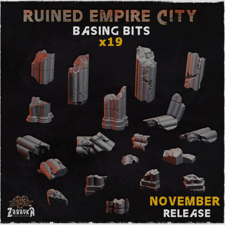 
19pc Ruined Empire City DnD Dungeons and Dragons Scatter Terrain Destroyed Battlefield City SceneryZbW