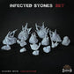 
15pc Infected Stone Minis for Dungeons and Dragons 28mm/32mm Basing Bits DnD Scatter Terrain Scenery Scatter D&D TTRPG Basing Material - ZbW