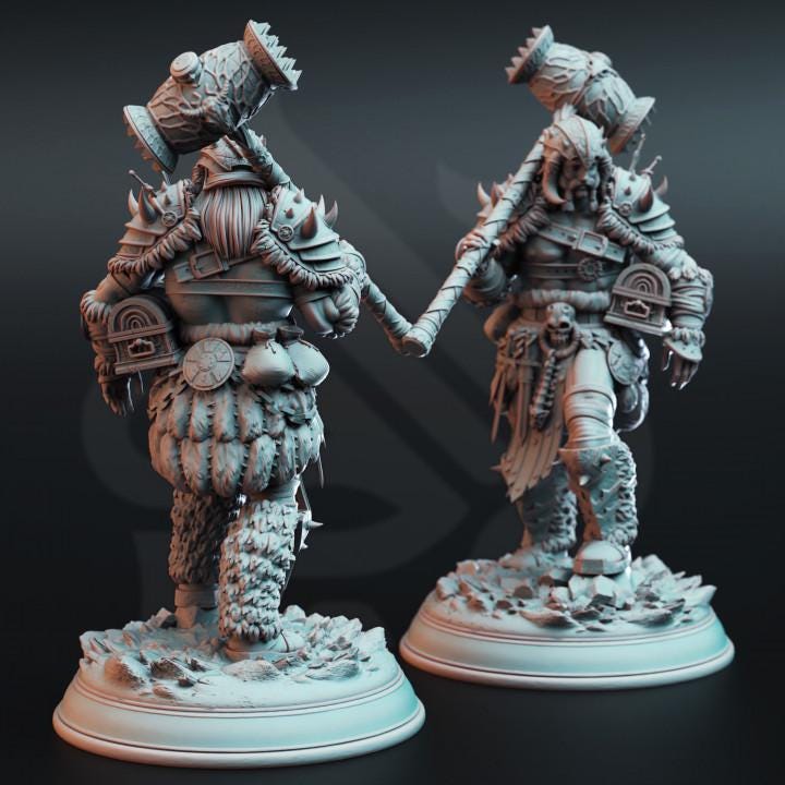 
3pc Snow Giants DnD Dungeons and Dragons 28mm/32mm TTRPG Fantasy Wargame Giant Miniatures Fighter Warriors 5e Wargame Giants Nordic Minis