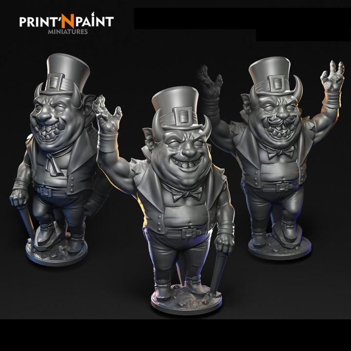 
3 Devil Entertainers Miniature – Dungeons and Dragons RPG Tabletop Figure Pathfinder 5e –PnP