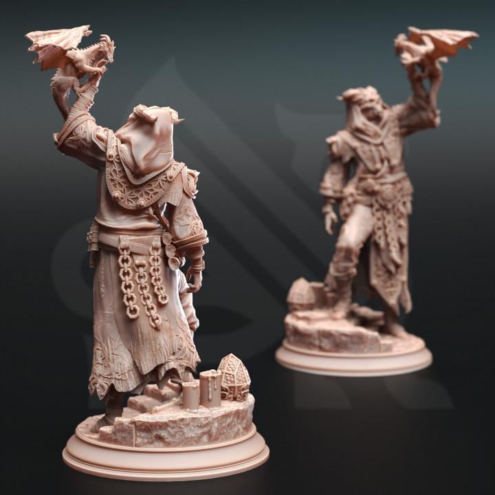
Dragon Culist Dungeons and Dragons Dragon Cleric Spellcaster Evil Warrior Mini RPG Tabletop Miniature Painting Pathfinder 5e Karthys - DmS