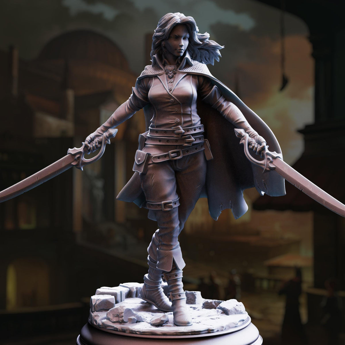
Rogue Duelist - Angela Cat-Eyes Hardvin Dungeons and Dragons 28mm/32mm/38mm Mini RPG Tabletop Miniature DnD Painting Pathfinder 5e DnD - DmS