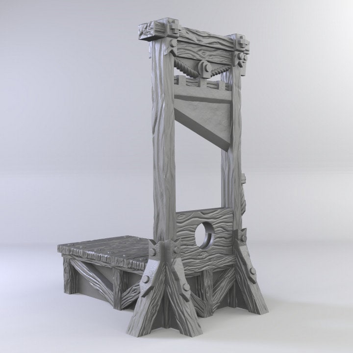 
Guillotine DnD Set: 3D Printed Resin, RPG Terrain, D&D Adventure Prop, Dungeon Decor, Campaign Scene, Execution Mini, Role-Play Accessory