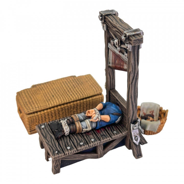 
Guillotine DnD Set: 3D Printed Resin, RPG Terrain, D&D Adventure Prop, Dungeon Decor, Campaign Scene, Execution Mini, Role-Play Accessory