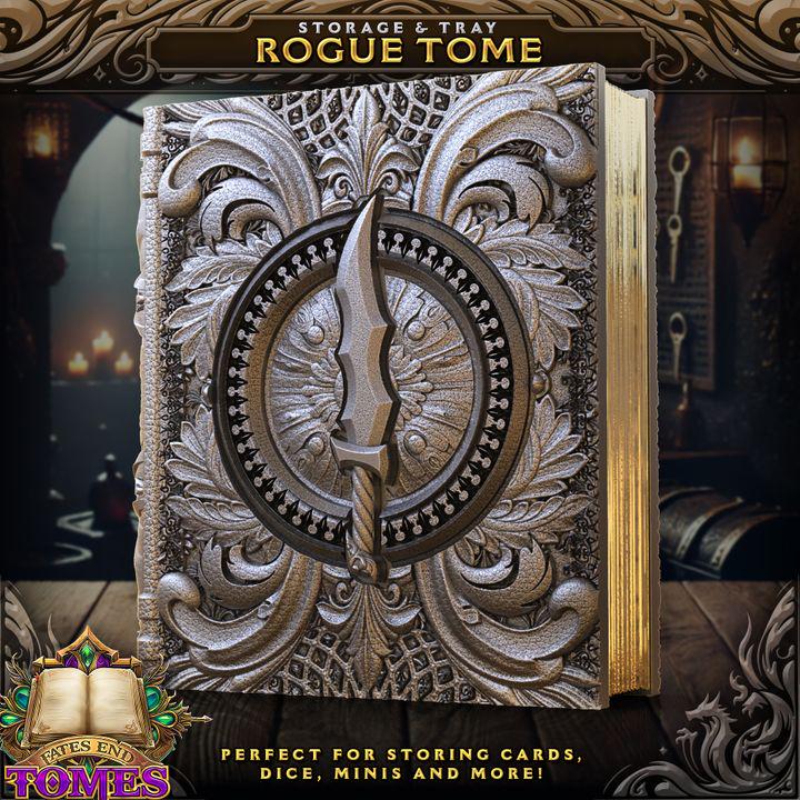 
Rogue Tome Dice Vault – Slide-Out Tray for Dice, Cards, Minis – DnD Spellbook Prop – Stealthy RPG Storage for Rogues & Thieves, FatesEnd
