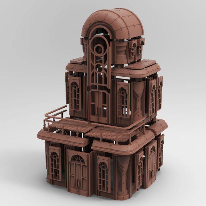 
Steelspire Ordinance Hall | 3D Printed Sci Fi Building Terrain for Wargaming and Tabletop RPGs, Tesseract Tomb